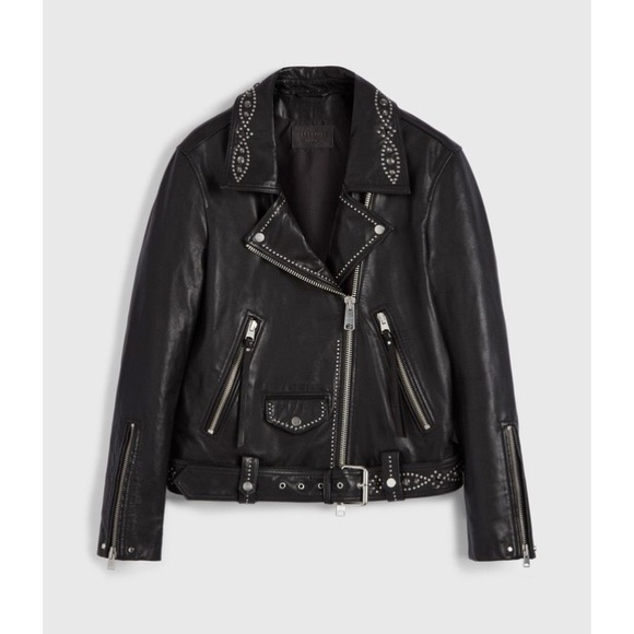 All Saints Jackets & Blazers - All Saints Luna Studded Leather Biker Jacket